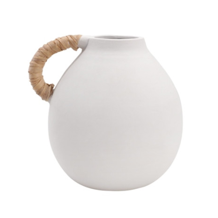 Jarrón cerámica asa cuerda pequeño