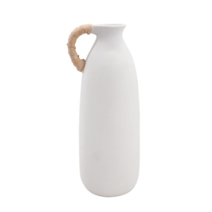 Jarrón cerámica asa cuerda grande
