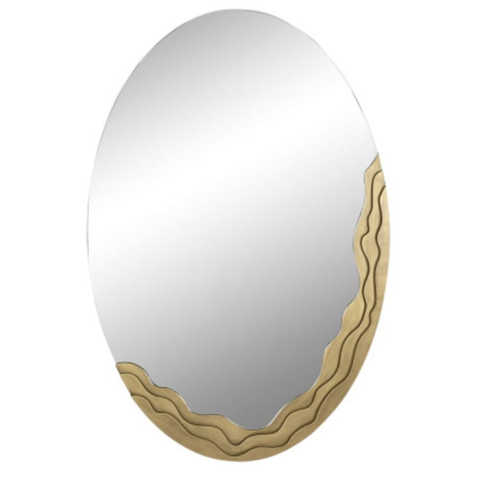 Espejo ovalado dorado