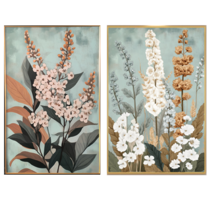 Cuadro aluminio flores