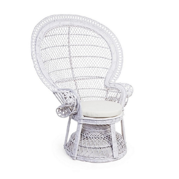 Sillón fibra natural blanco