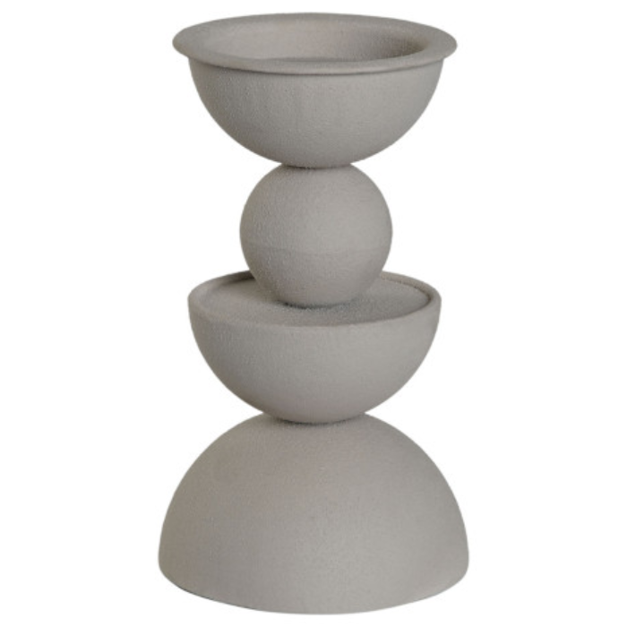 Portavela metal rugoso blanco