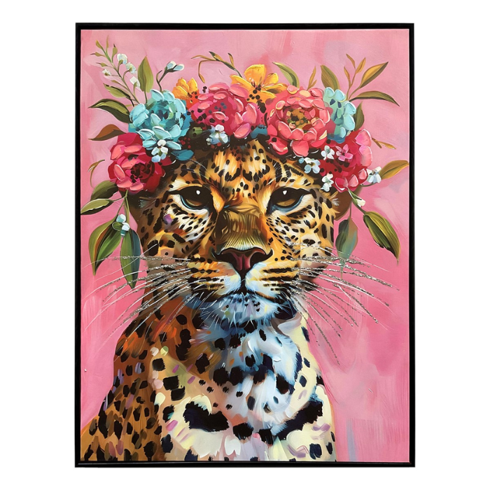 Cuadro guepardo flores