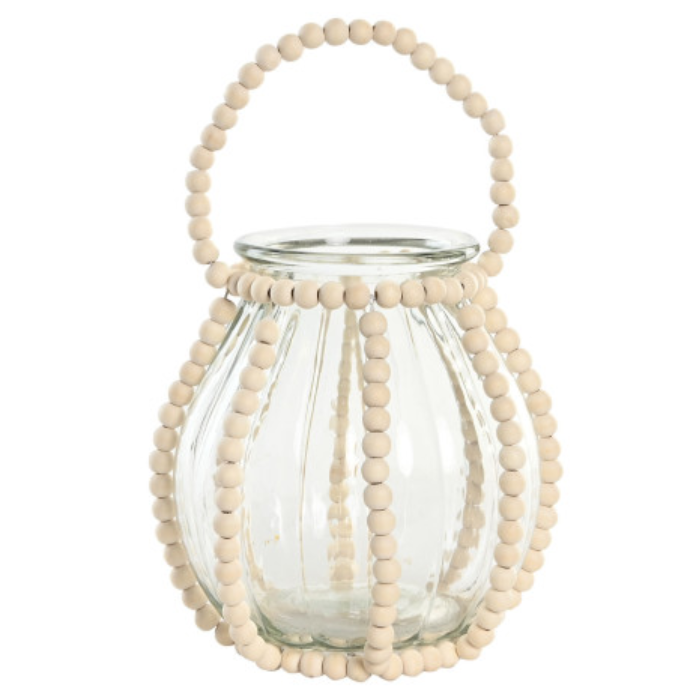 Portavela cristal y madera