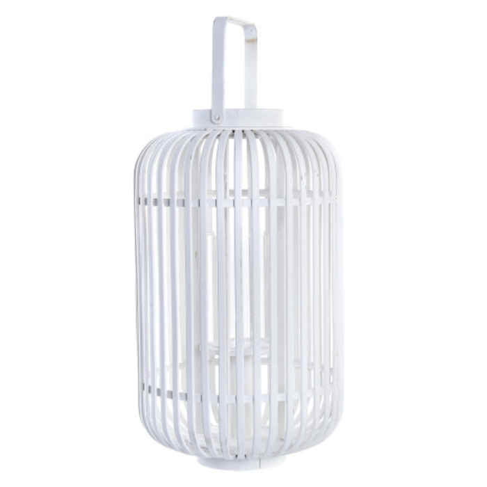 Portavela bambú blanco