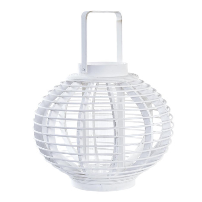 Portavela bambú redondo blanco