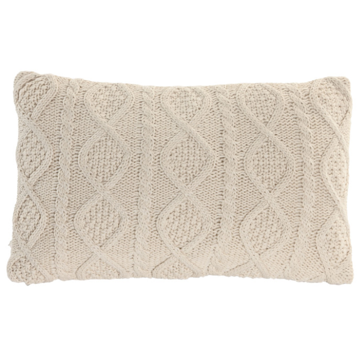 Cojín rectangular tejido a mano crudo