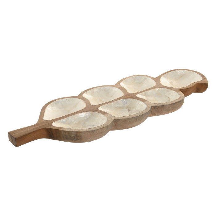 Centro de teca y capiz