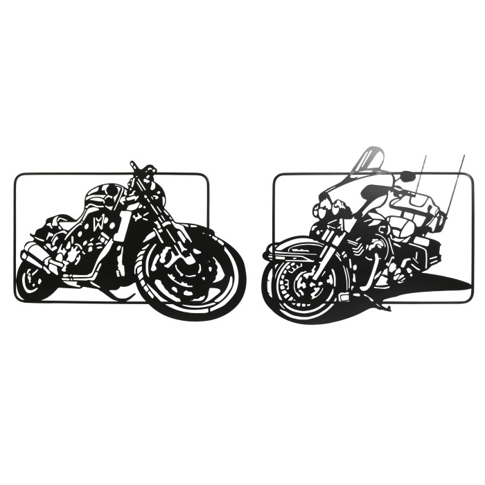 Decoración pared metal motos